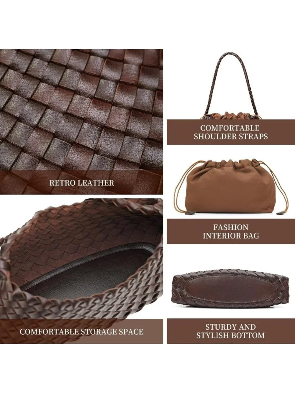 Woven Hobo Shoulder Bag for Women | Chic Tote Handbag | Stylish Underarm Purse